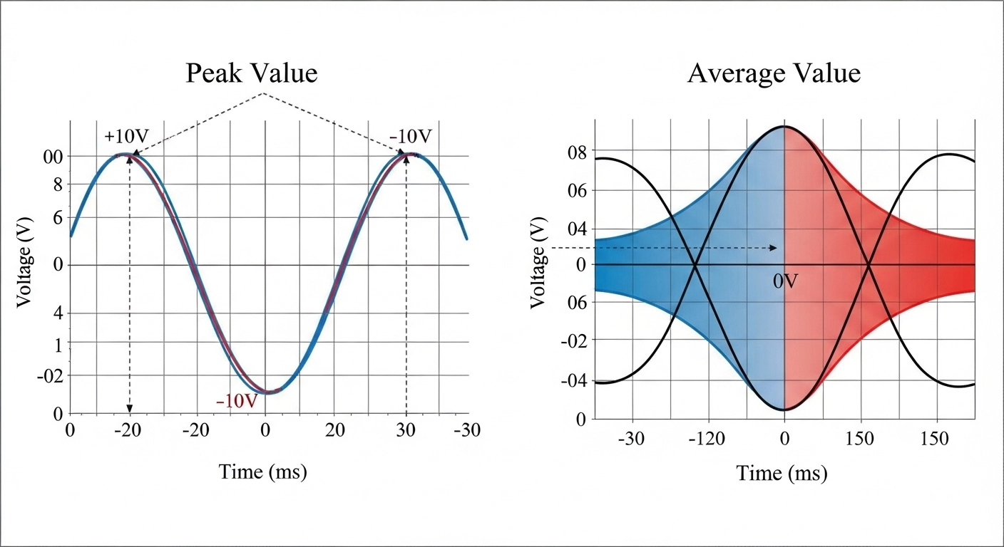 Peak vs Average Value in AC – Complete Guide