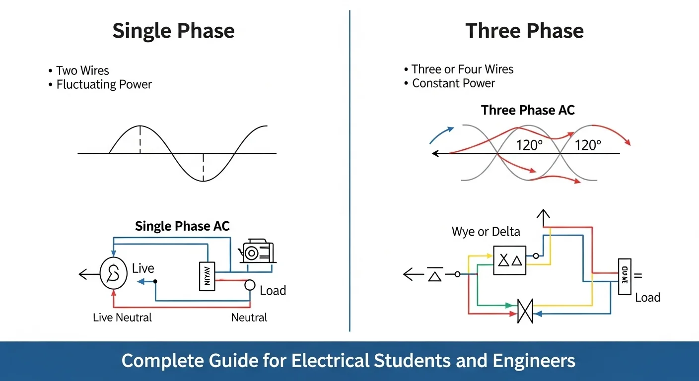 Phase Complete Single Phase vs Three Phase – Complete Guide for Electrical Students ...