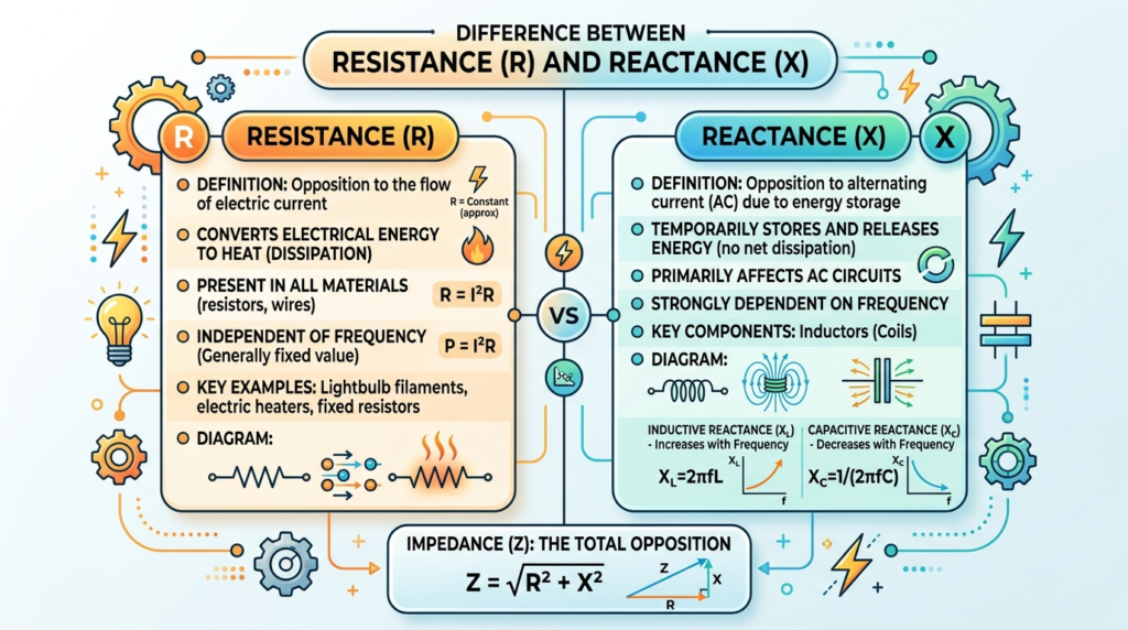 Difference Resistance Reactance