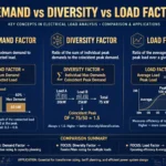 Demand vs diversity vs load factor comparison illustration