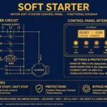 Soft starter working principle illustration for motor control panel