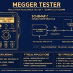 Megger insulation resistance tester working principle illustration
